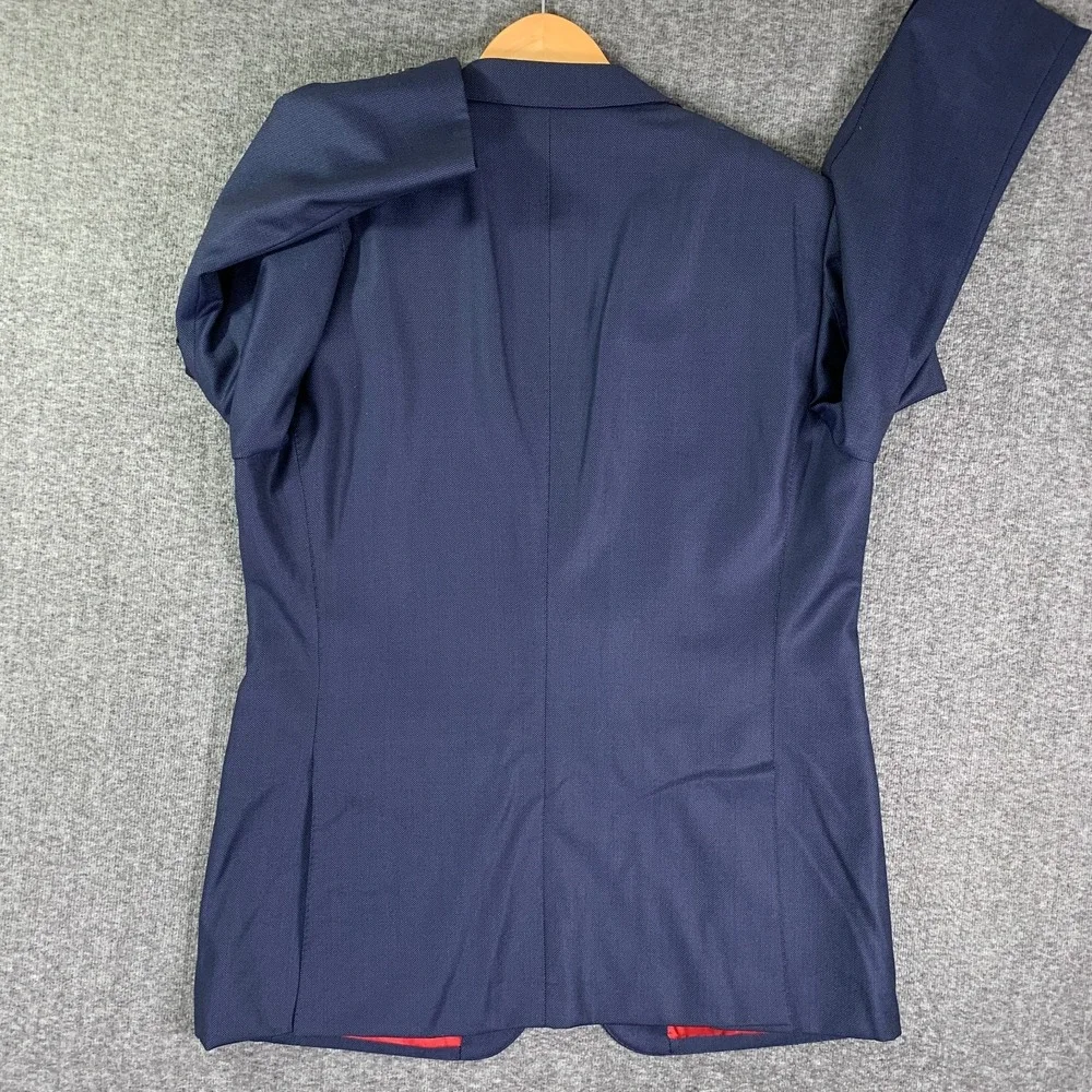 Suitsupply Blazer Jacket Men 46R Navy Sienna Slim Vitale Barberis Canonico